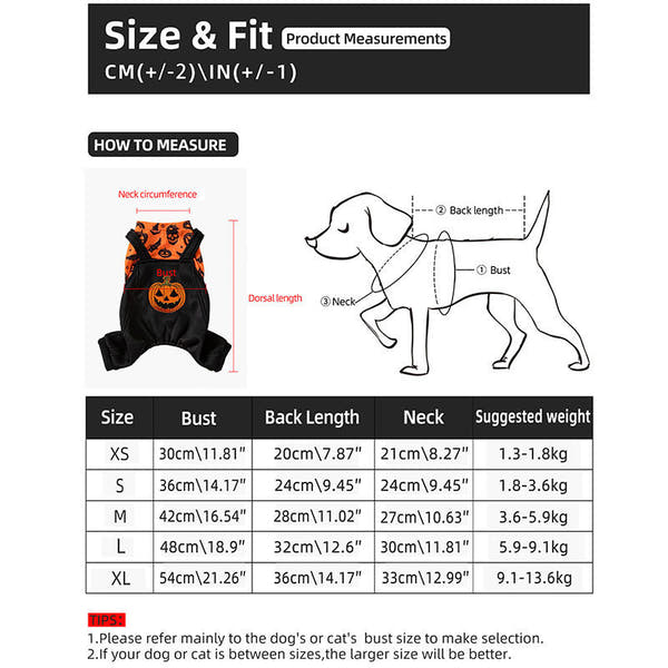 Halloween Pumpkin Dog Costume